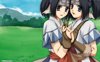 Anime characters hugging field grass 2 - two anime character free wallpaper