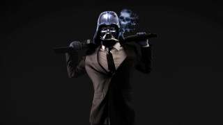 Woman suit tie cigarette darth 2 - pop surrealism free wallpaper