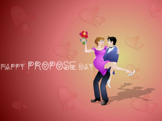 Man holding woman flower happy - free valentines wallpaper