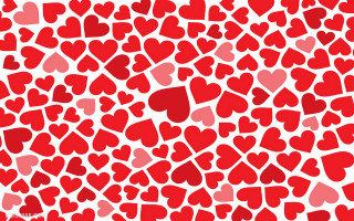 Hearts white background red pink - international typographic style free wallpaper