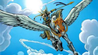 Man riding white horse wings - michael kaluta free wallpaper