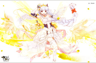 Anime character white hair yellow - a yellow object free wallpaper