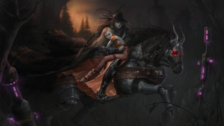 Woman riding horse forest demon - a woman riding free wallpaper