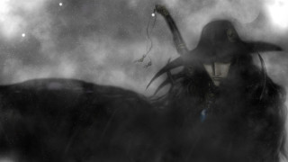 Man hat long hair horse - a bow free wallpaper