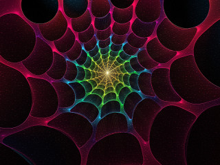 Spider web bright center circles - psychedelic free wallpaper