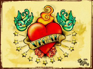 Heart birds banner ta tat - tattoo free wallpaper
