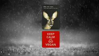 Deer keep calm go vegan - a red sign free wallpaper