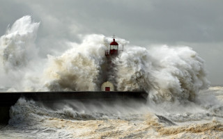 Lighthouse wave ocean crashing background - in the ocean free wallpaper