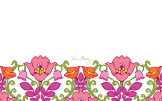 Flower border white background pink - a green border free wallpaper