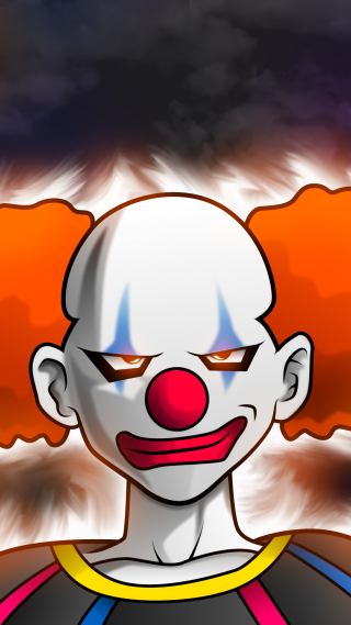 Cartoon clown red nose white - white hair free wallpaper