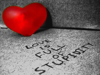 Red heart cement slab writing 2 - a red heart free wallpaper