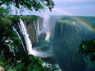 Rainbow waterfall jungle africa nature 3 - free nature wallpaper