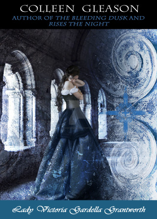 Woman blue dress window cross - matte fantasy painting free wallpaper