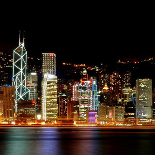City skyline night lights boat 7 - a boat free wallpaper