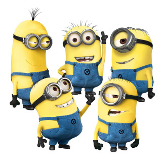 Minions group camera pointing funny - incoherent free wallpaper