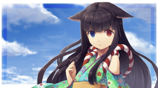 Anime girl long black hair 5 - a box free wallpaper