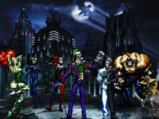 Costumed people city night full - costume free wallpaper
