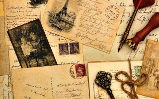 Old letters key table pen - vintage free wallpaper