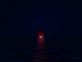 Red moon water night dark - a red moon free wallpaper