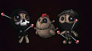 Cartoon characters facial expressions weapons - punk art free wallpaper