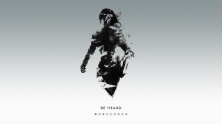 Black white skateboard air person - dystopian art free wallpaper