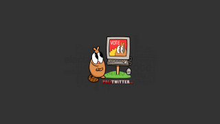 Cartoon character voting computer screen - sots art free wallpaper