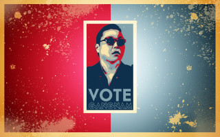 Political poster man sunglasses red - dong kingman free wallpaper