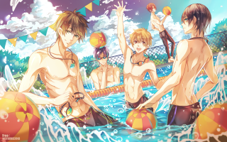 Pool party people ball net - a ball in the air free wallpaper