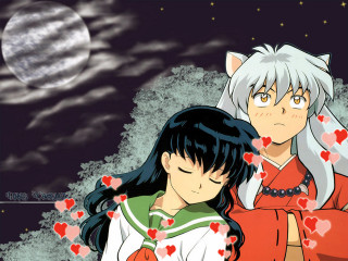 Anime couple full moon starry - full free wallpaper for desktop