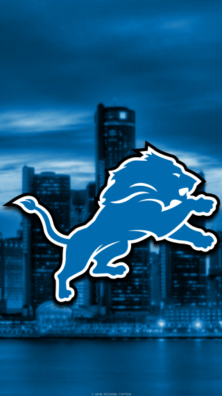 Detroit lions logo city skyline - art fitzpatrick free wallpaper