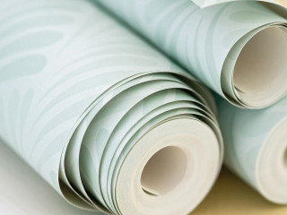 Rolled paper tabletop white blue - paper texture free wallpaper