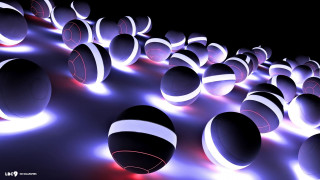 Balls lights room black background - ray free wallpaper