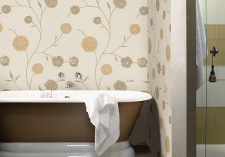 Bathtub towel floral wallpaper white - a bathtub free wallpaper