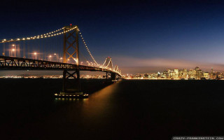 Bridge water night lights city 24 - some water free wallpaper