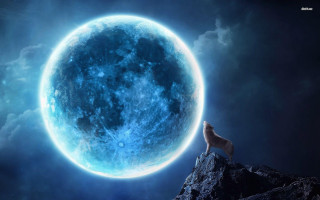 Wolf rock blue moon clouds - cloud and a sky background free wallpaper