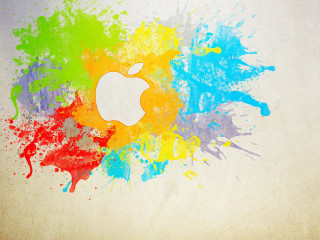 Colorful apple paint splatter abstract - paint splatter free wallpaper