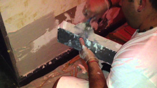 Man painting wall paint roller 2 - hard edge free wallpaper