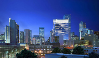City skyline night tall buildings 29 - a few car free wallpaper