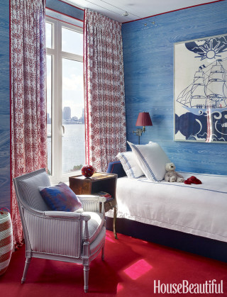 Bedroom maximalism blue pink elizabethmurray - a bedroom free wallpaper