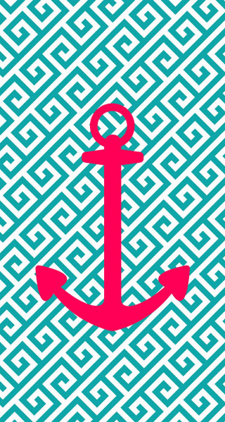 Anchor blue white maze pattern - symbolism free wallpaper
