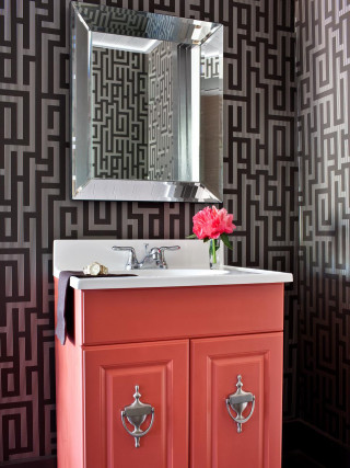 Bathroom sink mirror vase flower - a sink and a mirror free wallpaper