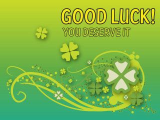 Good luck shamrocks green yellow - international typographic style free wallpaper
