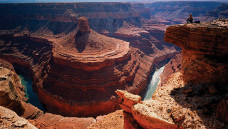 Man cliff river canyon overlooking 2 - ansel adams free wallpaper