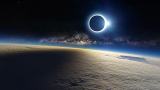 Solar eclipse earth horizon view 3 - a solar eclipse free wallpaper