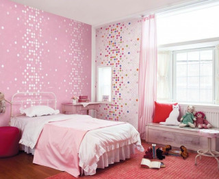 Pink bedroom white bed pink - a bedroom free wallpaper