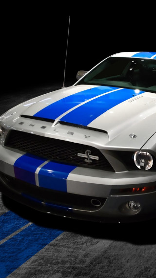 Mustang dark room blue white - feature free wallpaper