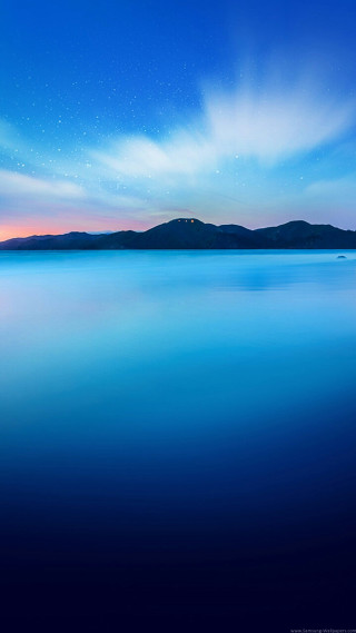 Beautiful blue ocean mountain star - cui bai free wallpaper