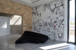 Room black white drawings door - line drawing free wallpaper