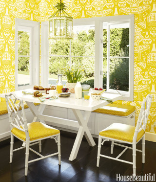 Dining yellow white wallpaper yellow - art free wallpaper