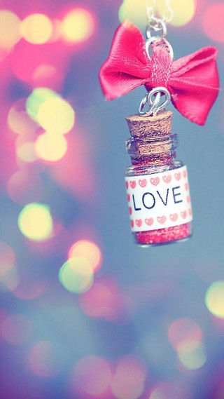 Bottle bow chain tag love 2 - free love wallpaper